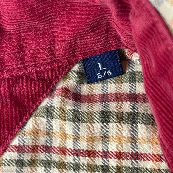 Tommy Hilfiger Button Down Shirt Girls Large Tan Red Plaid - Picture 3 of 10